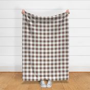 Two Inch Taupe Brown and White Gingham Check