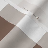 Two Inch Taupe Brown and White Gingham Check