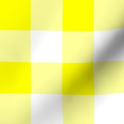 Two Inch Yellow and White Gingham Check