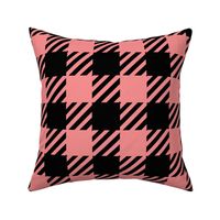 Coral plaid - wholecloth coordinates