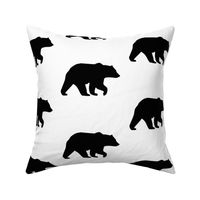 Multi bear - black and white - wholecloth coordinates