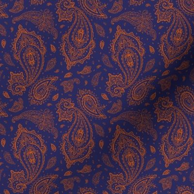 Navy and Orange Paisley