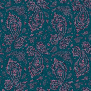 Peacock and Pink Paisley