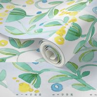 Sweet Watercolor Blooms 2023 Tea Towels_Vines