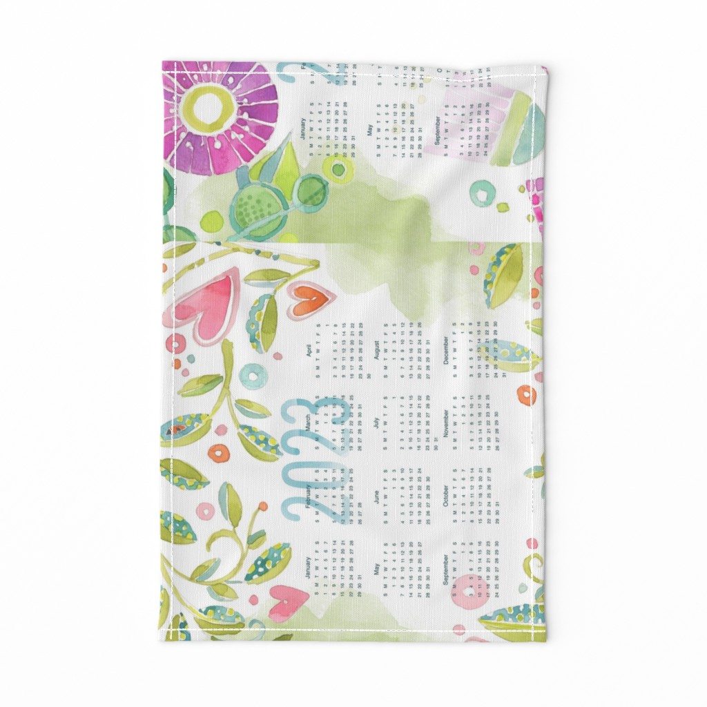 Sweet Watercolor Blooms 2023 Tea Towels group