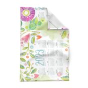 Sweet Watercolor Blooms 2023 Tea Towels group