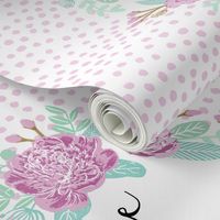 42" x 36" - lovely lilac and mint girls blanket