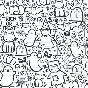 Halloween trick or treat doodles