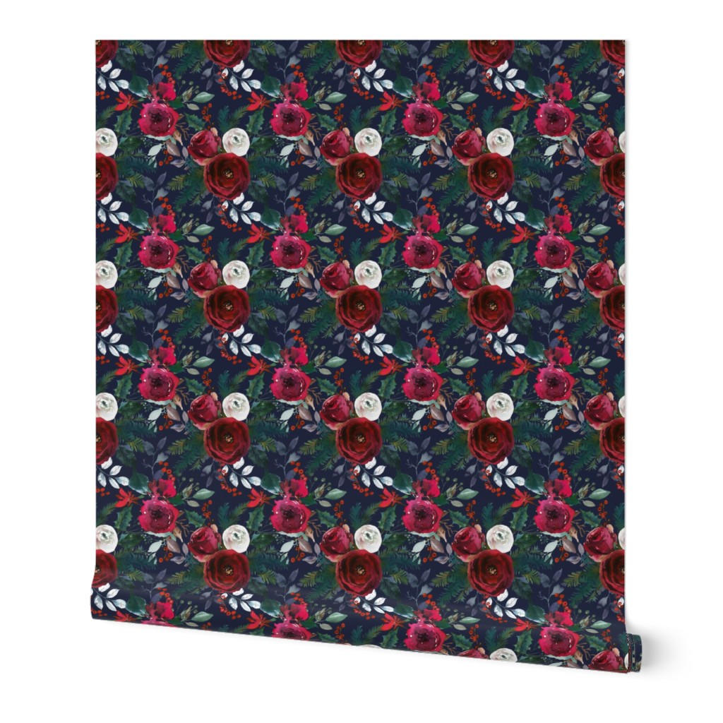 Christmas Florals // Navy