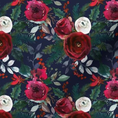 Christmas Florals // Navy