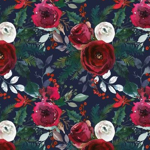 Christmas Florals // Navy