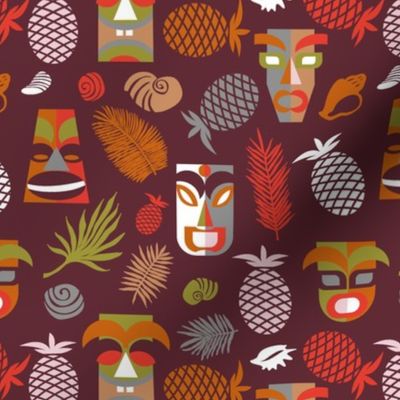 tiki masks red | small scale
