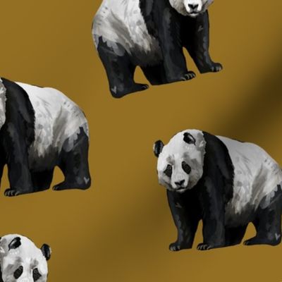 Panda Panda - Smaller Scale on Gold