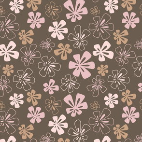  Fancy Flowers in Brown and Pink