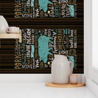 Pig Farm Typography Tea Towel