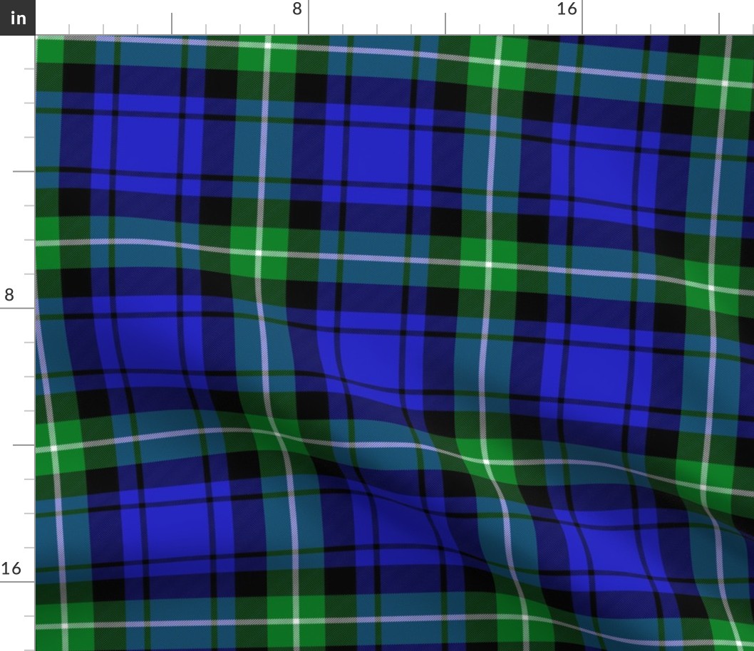 Granger tartan, blue/green, 6"