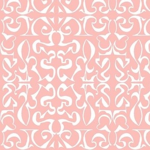 ARABESQUE  Light Peach and White