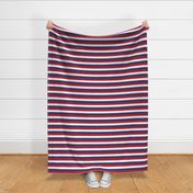 One Inch Red, White, and Blue Horizontal Stripes