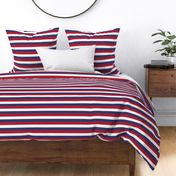 One Inch Red, White, and Blue Horizontal Stripes