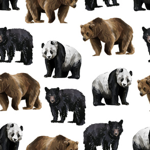 Bears Everywhere! Large Scale on White