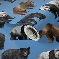 Bears Everywhere - Smaller Scale on Blue