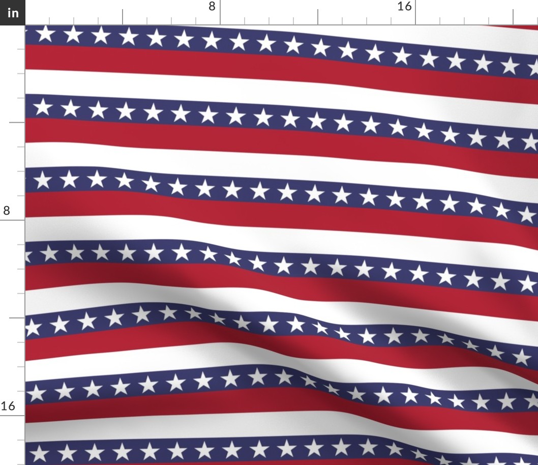 One Inch Horizontal Stars and Stripes