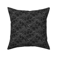 Banana Palm Leaves: Bg Black - 50%size