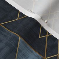 Mod Triangles Gold Indigo rotated