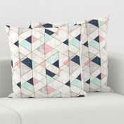 Mod Triangles Navy Mint Pink rotate