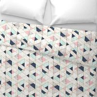 Mod Triangles Navy Mint Pink rotate