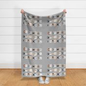 2020 Dog Calendar fabric dogs themed tea towel calendar grey