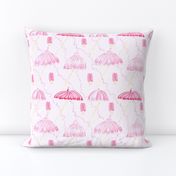 Pastel Pink Watercolor Popsicle Umbrella Pearl  || Spots Drops dots summer food girl  parasol  _ Miss Chiff Designs