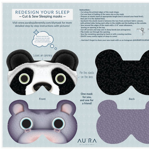 Panda and Hippo Sleep Mask 