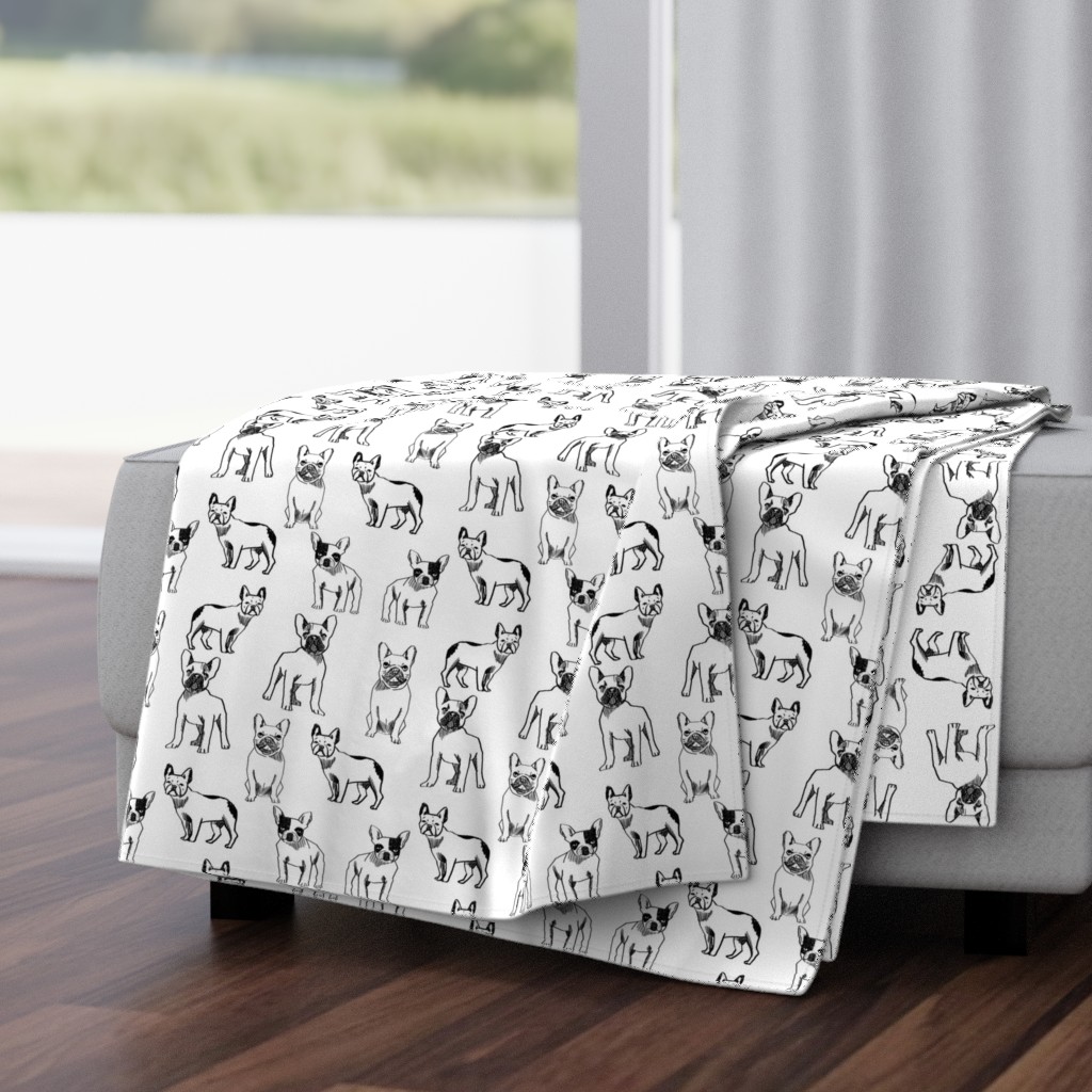 french bulldog fabric // black and white dog fabric