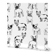 french bulldog fabric // black and white dog fabric