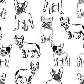 french bulldog fabric // black and white dog fabric