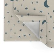 moon and stars - boho starry night 