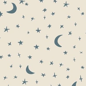 moon and stars - boho starry night 