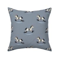 Rocking Horses - Soft Dusty Blue Knit