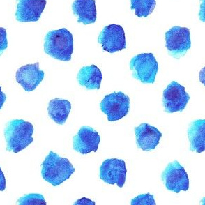 Watercolor Tie Dye Dots in Indigo Blue