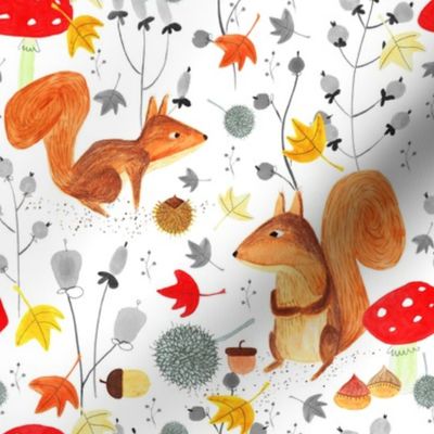 Pattern #64 - Autumn woodland squirrels