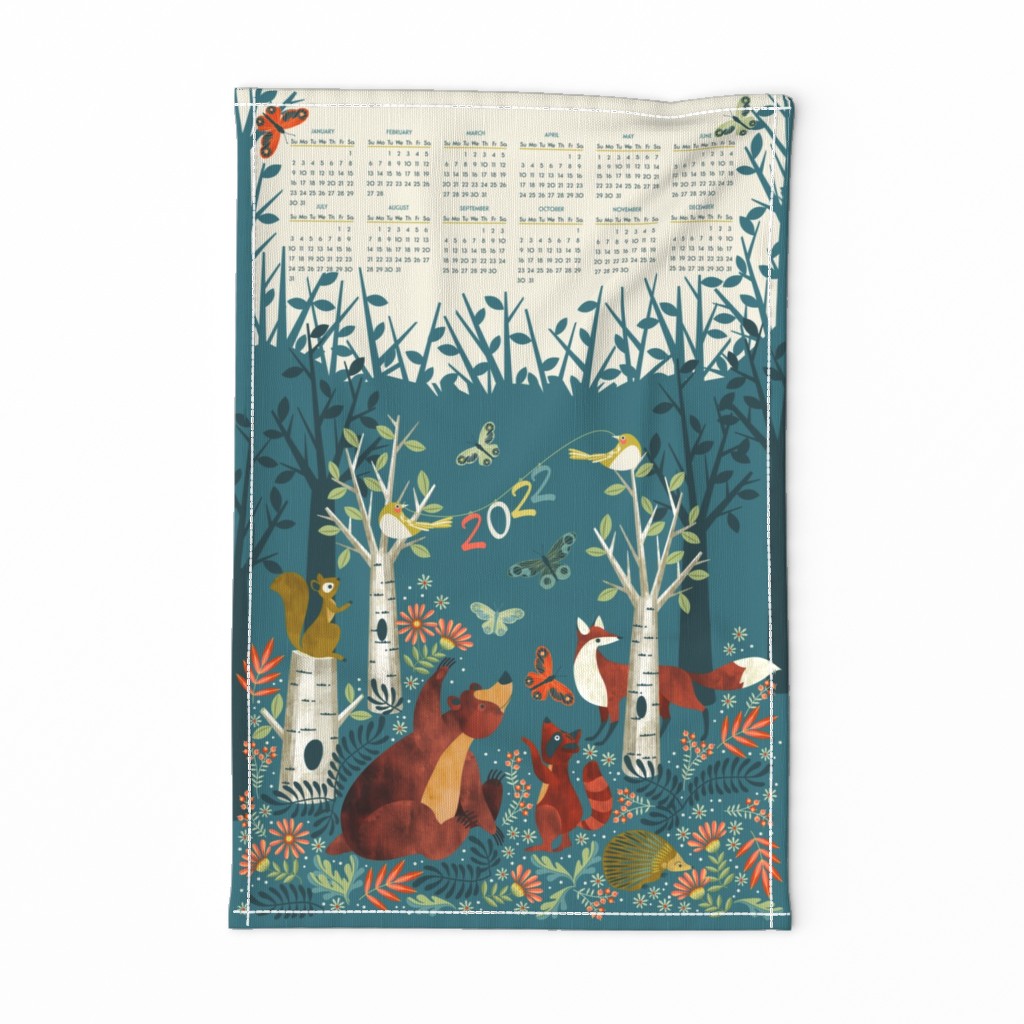 In the woods 2022 teatowel calendar