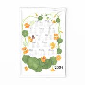 2024 Tea Towel Calendar Nasturtiums