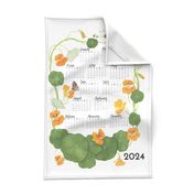 2024 Tea Towel Calendar Nasturtiums