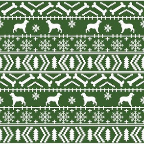 English Springer Spaniel fair isle christmas dog fabric dog breeds med green