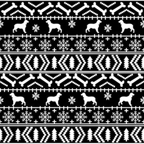 English Springer Spaniel fair isle christmas dog fabric dog breeds black and white