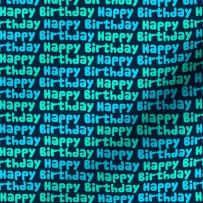 Happy Birthday Type on Dark Blue