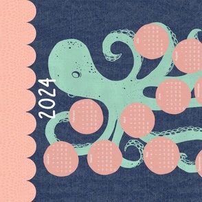 Updated 2024 - Octopus Calendar Tea Towel