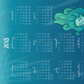 2018 Calendar - Mermaid
