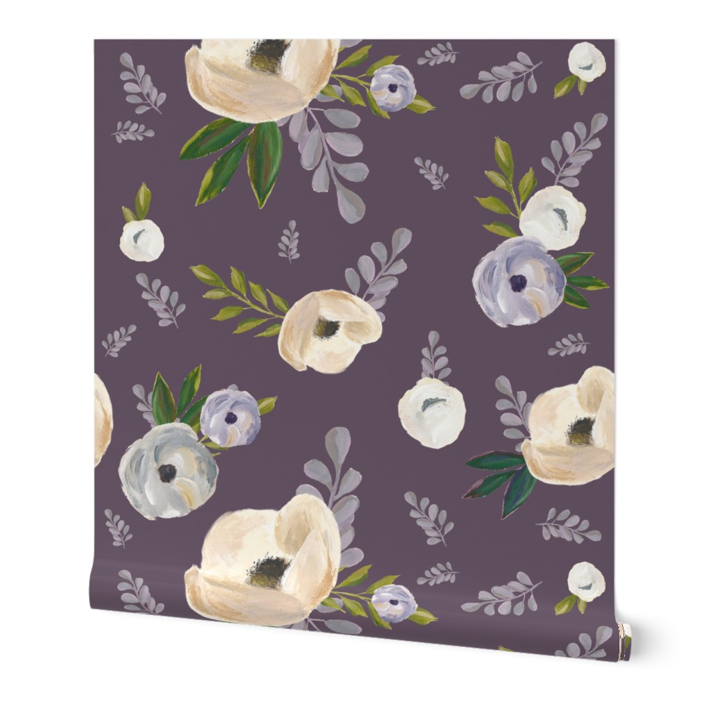 4" Cold Winter Florals - Winter Purple